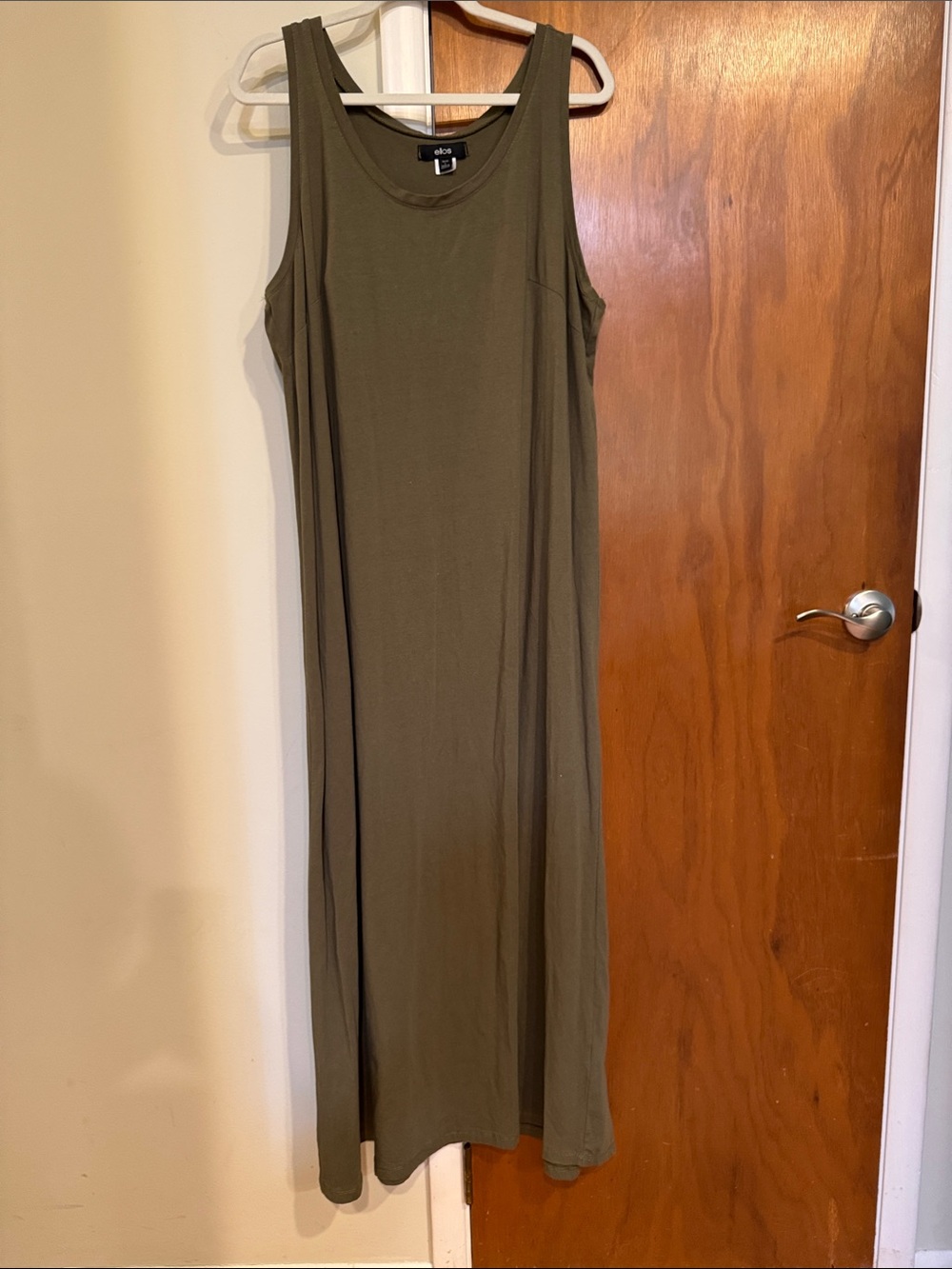ellos Olive Green Sleeveless Maxi Tank Dress